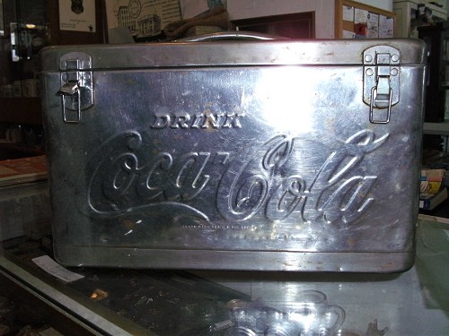 vintage coca cola airline cooler aluminum